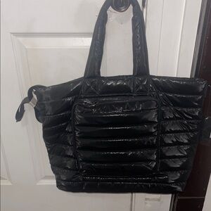 Celine Dion- Black Quilted Tote Bag NWT